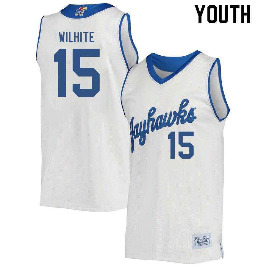 Youth #15 Dillon Wilhite Kansas Jayhawks College Basketball Jerseys Sale-Retro
